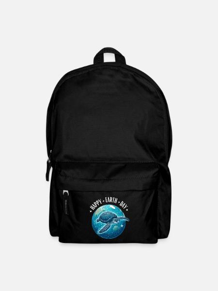 Happy Earth Day Wasserschildkröte Weltkugel Ozean - Rucksack - Schwarz
