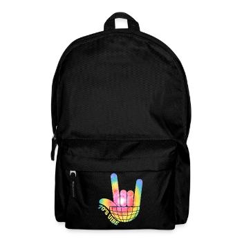 Disco Groovy Hippie 70s 80er Vintage Siebziger - Rucksack - Schwarz - Vorne