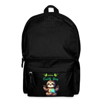 Earth Day Faultier Yoga Meditation Naturschutz - Rucksack - Schwarz - Vorne