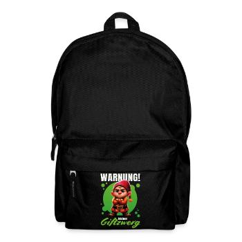 Warnung! Kleiner Giftzwerg – Grummeliger Zwerg - Rucksack - Schwarz - Vorne