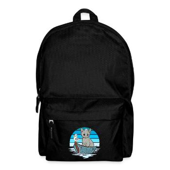 Kitten, Seagull, Seafarer, Sailor, Boat - Backpack - black - Front