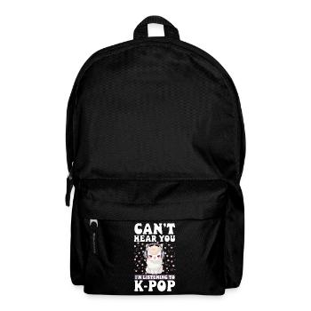 Can't Hear You I'm Listening K-pop Alpaca - Rucksack - Schwarz - Vorne