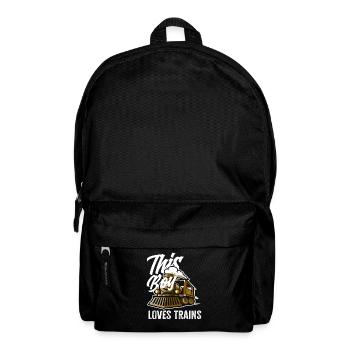 Boy Loves Train Trains Hobby - Backpack - black - Front