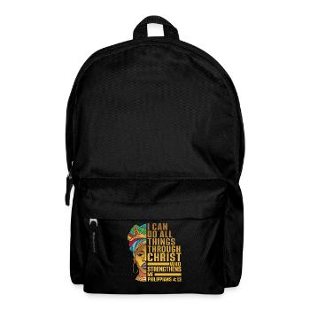 I Can Do All Through Christ African American - Backpack - black - Front
