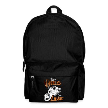 Two Wheels One Love Motorcycle Biker Motorcyclist - Backpack - black - Front