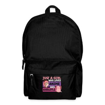 Anime Axolotls Süße Kawaii Teen Girls Kinder - Rucksack - Schwarz - Vorne
