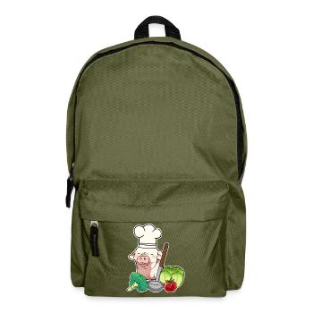 Schwein Gemüse Vegetarisch Koch Ferkel - Rucksack - Olivgrün - Vorne