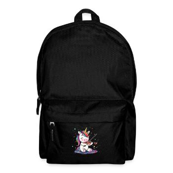 unicorn playing violin musical instrument - Rucksack - Schwarz - Vorne