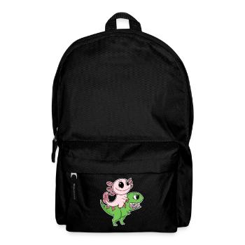 Dino Motif Dinosaur Axolotl Motif Kids - Backpack - black - Front