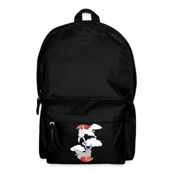 Bunny Bunnies Rabbit Umbrella Flying Dream - Backpack - black - Front