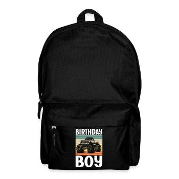 Birthday Kids Monster Truck Birthday Party - Backpack - black - Front