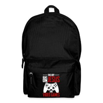 Ce garçon court sur Jésus et les jeux vidéo - Sac à dos - noir - Devant