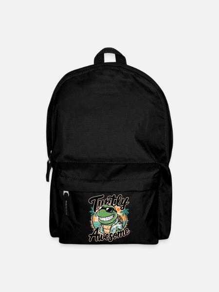 Lustige Schildgröte Spruch Turtly Awesome - Rucksack - Schwarz