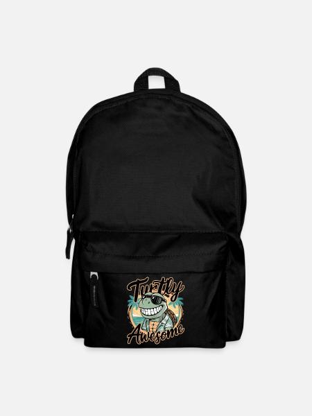 Lustige Schildgröte Spruch Turtly Awesome - Rucksack - Schwarz