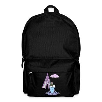 Frosch Frösche Hippie Tipi Meditation meditieren - Rucksack - Schwarz - Vorne