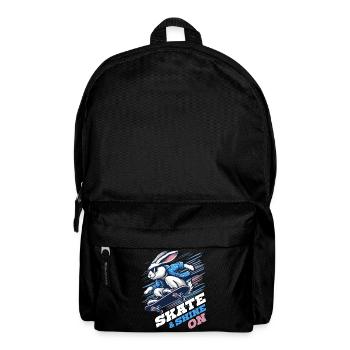 SKATE & SHINE ON, EIN HASE AUF EINEM SKATEBOARD - Rucksack - Schwarz - Vorne