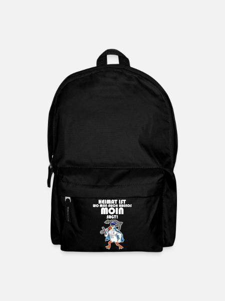 Nordsee lustige Sprüche - Rucksack - Schwarz