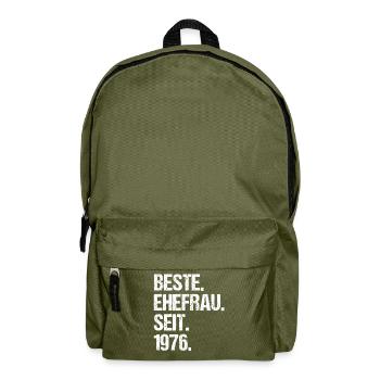 Valentine's Day Best Wife Since 1976 - Backpack - olive green - Front