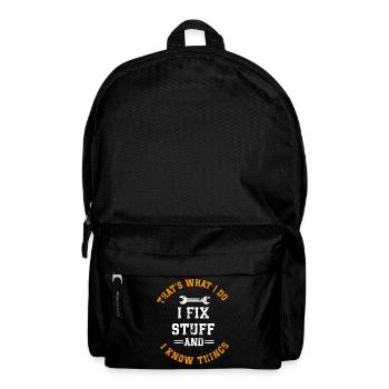 Mécanicien automobile, mécatronicien, technicien tournevis, dictons - Sac à dos - noir - Devant