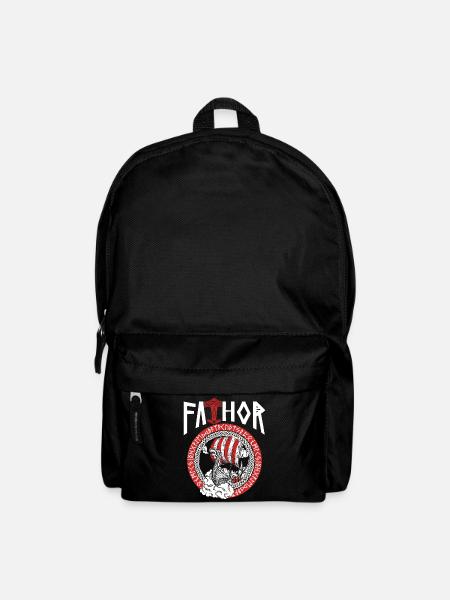 Wikinger Papa Vathor Nordisches Wikinger Boot - Rucksack - Schwarz