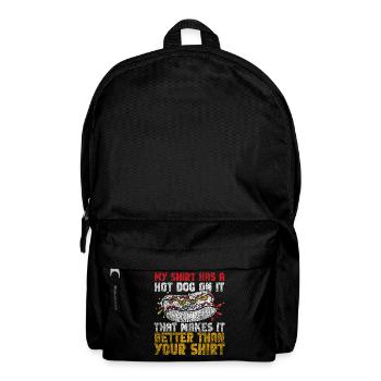Hot Dog Adult My Shirt Has A Hot - Backpack - black - Front
