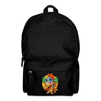 Drôle Poisson Dessin Animé Plage D’été Lunettes De Soleil Guitare - Sac à dos - noir - Devant