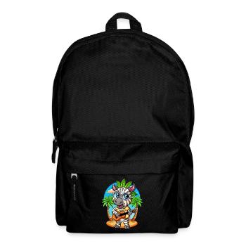 Lustige Zebra Cartoon Sommer Strand Sonnenbrille Gitarre - Rucksack - Schwarz - Vorne