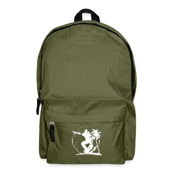 Skateboarding Zeichnung - Rucksack - Olivgrün - Vorne
