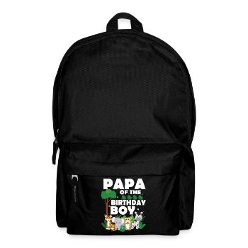 Papa Of The Wild One Birthday Zoo Theme Safari - Backpack - black - Front