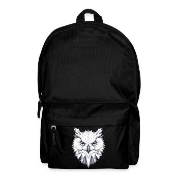 Geometric Snow Owl Polygons Motif - Backpack - black - Front