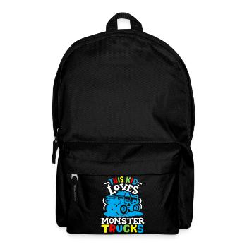Monstertrucks für Kinder - Rucksack - Schwarz - Vorne