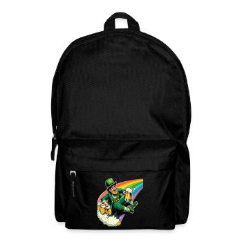 Leprechaun (Irish Leprechaun) on Rainbow - Backpack - black - Front