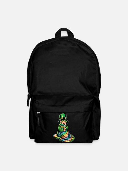 Gemütlicher Leprechaun (Irischer Kobold) - Rucksack - Schwarz