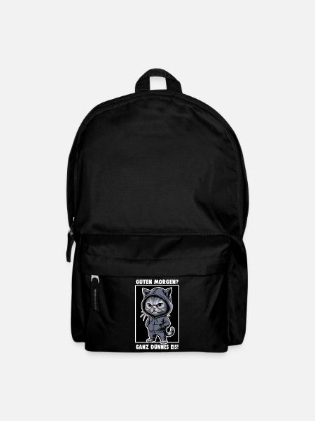 Genervte Katze Lustiges Katzen-Design Spruch - Rucksack - Schwarz