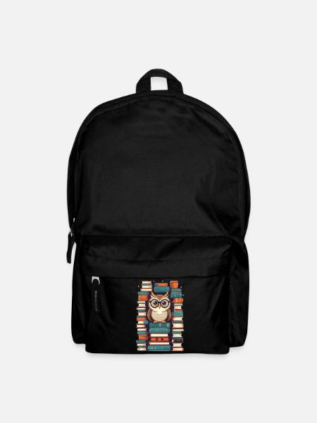 Bücher Eule Süße Buch Illustration Lesender Kauz - Rucksack - Schwarz