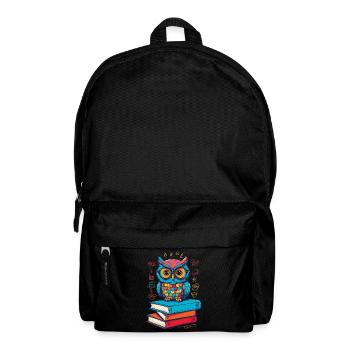 Bücher Eule Süße Buch Illustration Lesender Kauz - Rucksack - Schwarz - Vorne