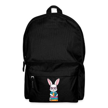 Lesender Hase Begeisterter Buchliebhaber Stil - Rucksack - Schwarz - Vorne
