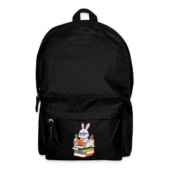 Lesender Hase Begeisterter Buchliebhaber - Rucksack - Schwarz - Vorne