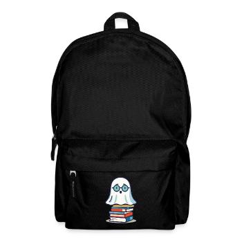 Lesendes Halloween Gespenst Niedliches Bücherwurm - Rucksack - Schwarz - Vorne