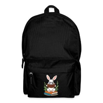 Lesender Hase Begeisterter Bücherwurm Stil Bunny - Rucksack - Schwarz - Vorne