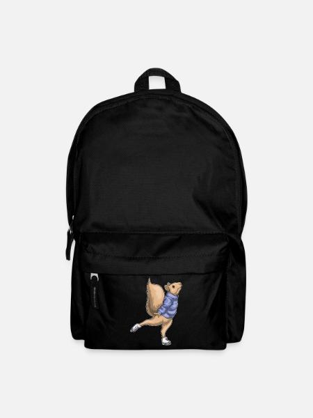 Eichhörnchen Eislaufen Schlittschuhe - Rucksack - Schwarz