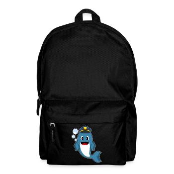 Delfin Polizist Polizei - Rucksack - Schwarz - Vorne