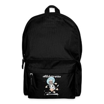 Drollige Kuh Als Astronaut Milchstrasse Weltall - Rucksack - Schwarz - Vorne