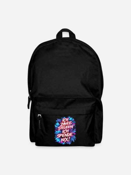 Ich zahle Steuern, ich spende nix! Typografie - Rucksack - Schwarz