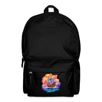 Piratenschiff für Kinder - Rucksack - Schwarz - Vorne