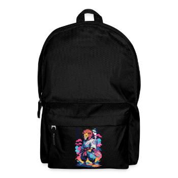 Samouraï Lion Esthétique Vaporwave Style Japon Art - Sac à dos - noir - Devant