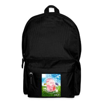 Frutiger Aero Aesthetic Tech Kawaii Strawberry Milk - Backpack - black - Front