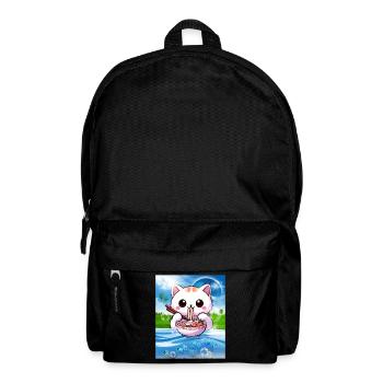 Frutiger Aero Aesthetic Tech Kawaii Ramen Katzenfi - Rucksack - Schwarz - Vorne