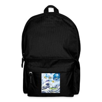 Frutiger Aero Aesthetic Tech Große Welle von Kanag - Rucksack - Schwarz - Vorne