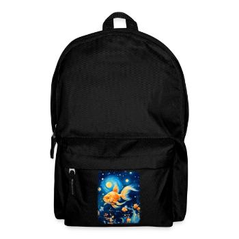 Goldfish Aquarium Fish Starry Night Painting - Backpack - black - Front